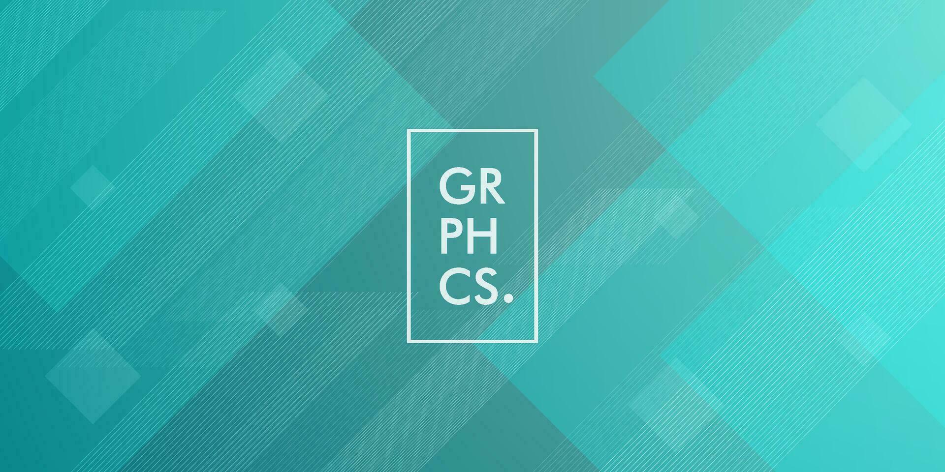Abstract bright green turquoise overlap square background template vector with green papercut shadow and line pattern. Eps10 vector