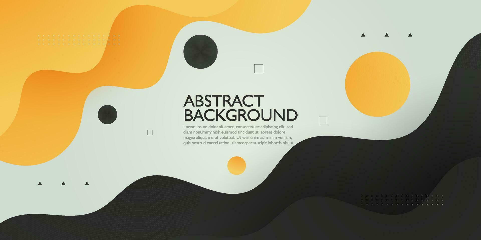 Modern black and orange geometric business banner design. Creative banner design with wave shapes and lines for template. Simple horizontal banner. Eps10 vector