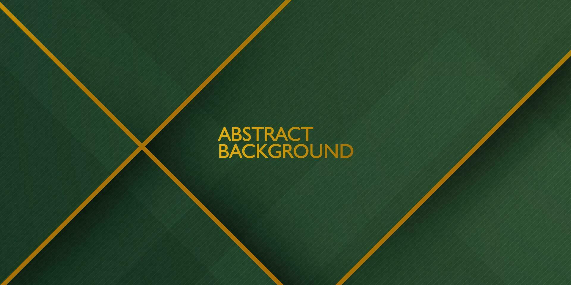 Abstract dark green gradient background with shadow and gold lines. Abstract simple background for banner, brochure, presentation design, and business card. Eps10 vector