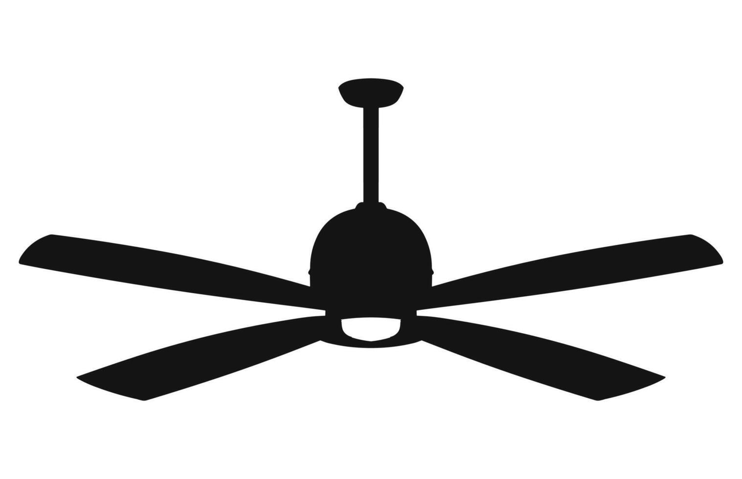 A Ceiling fan black Silhouette vector isolated on a white background