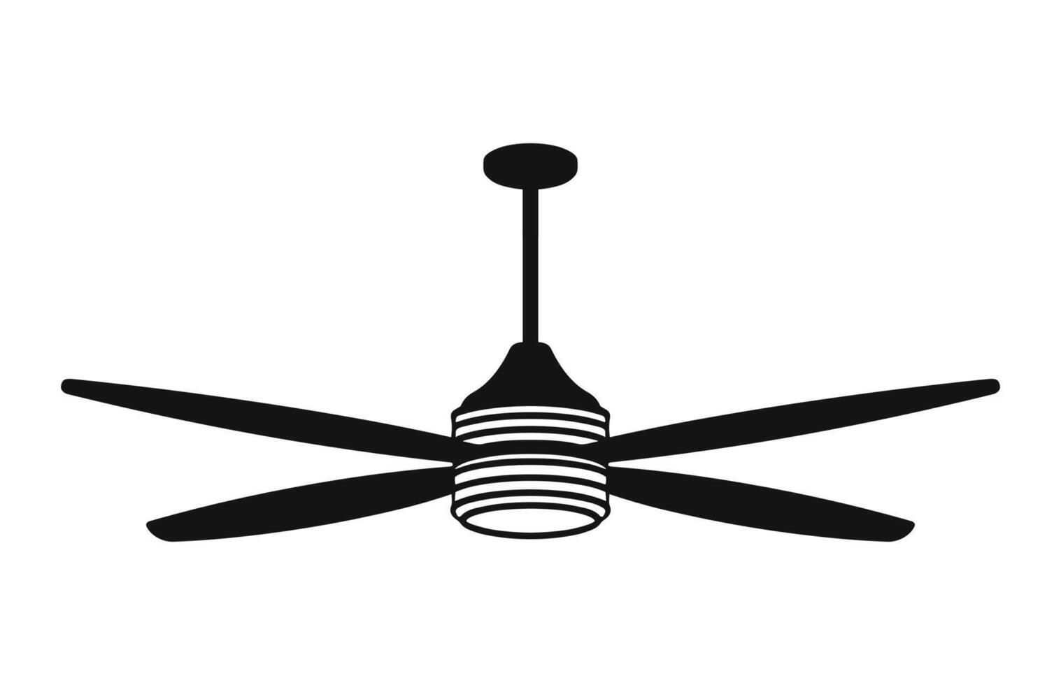 A Ceiling fan vector black Silhouette free