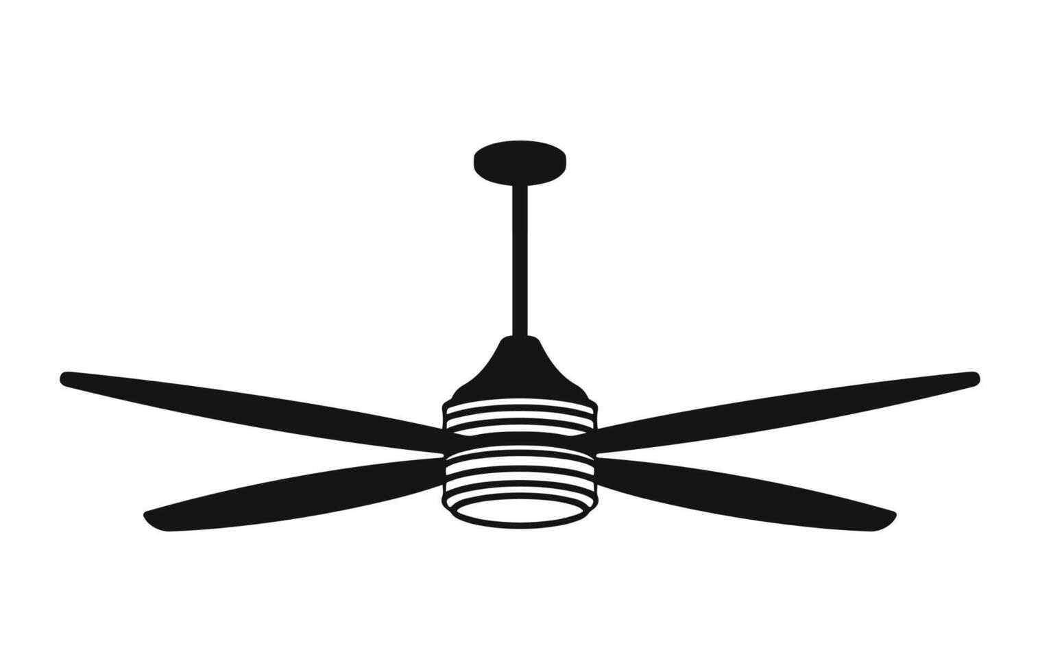 A Ceiling fan vector black Silhouette free