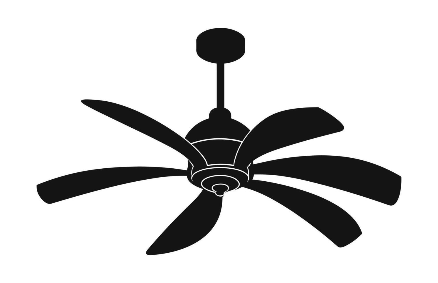 A Ceiling fan vector black Silhouette free