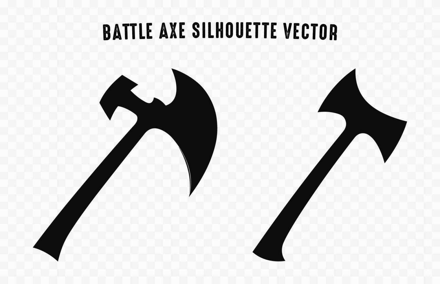 Battle axe Silhouette Vector icon free, Battleaxe black Silhouettes