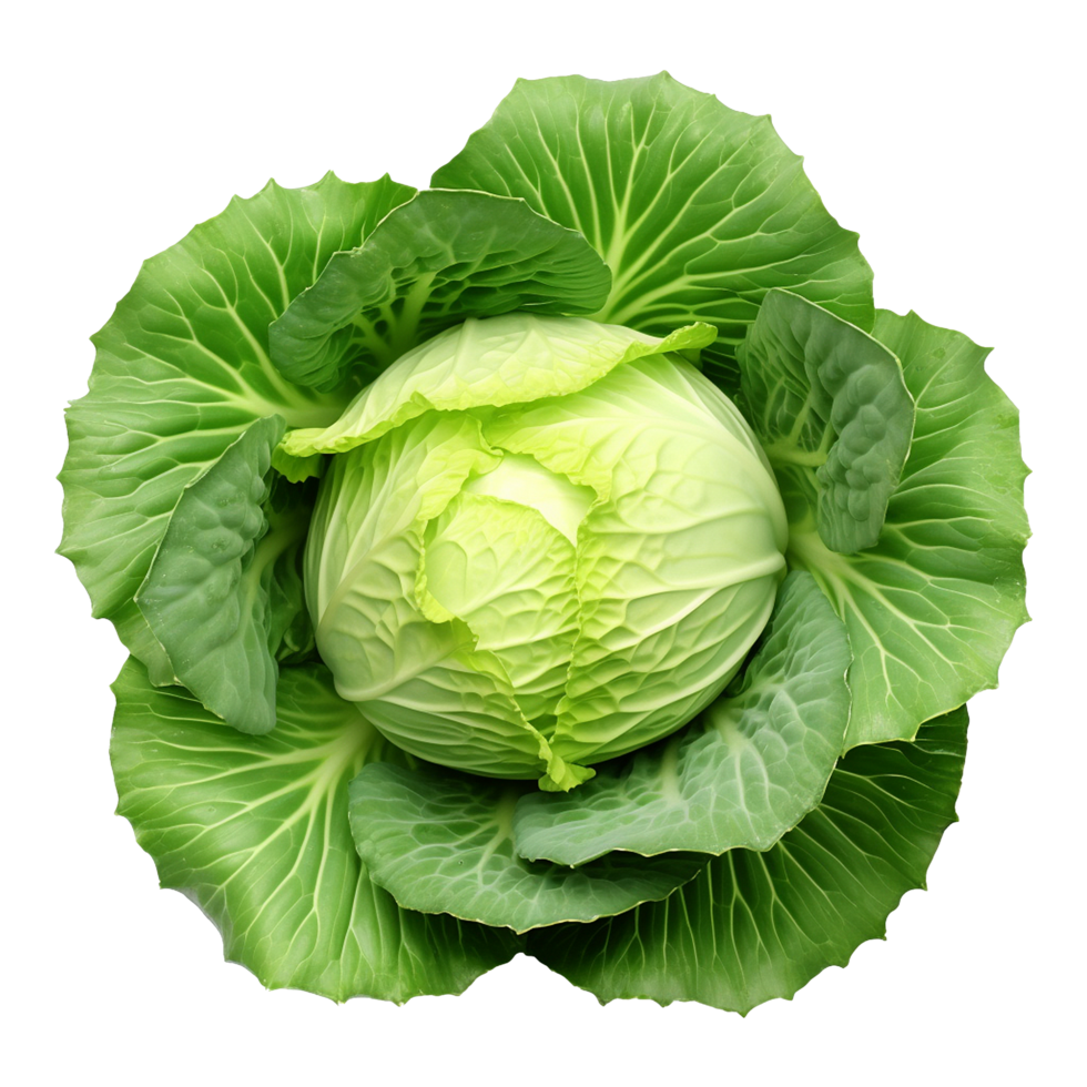 AI generated Green Cabbage isolated on transparent background png