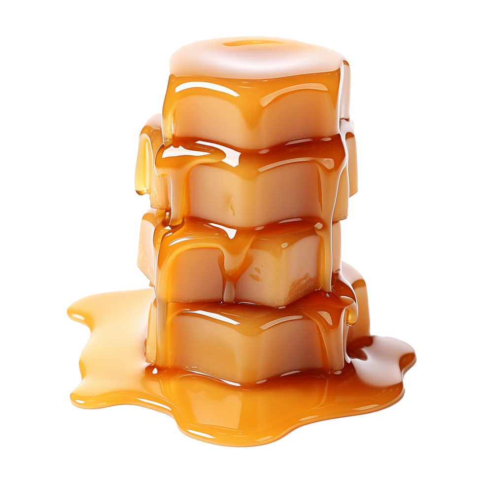 AI generated Caramel candies isolated on transparent background png