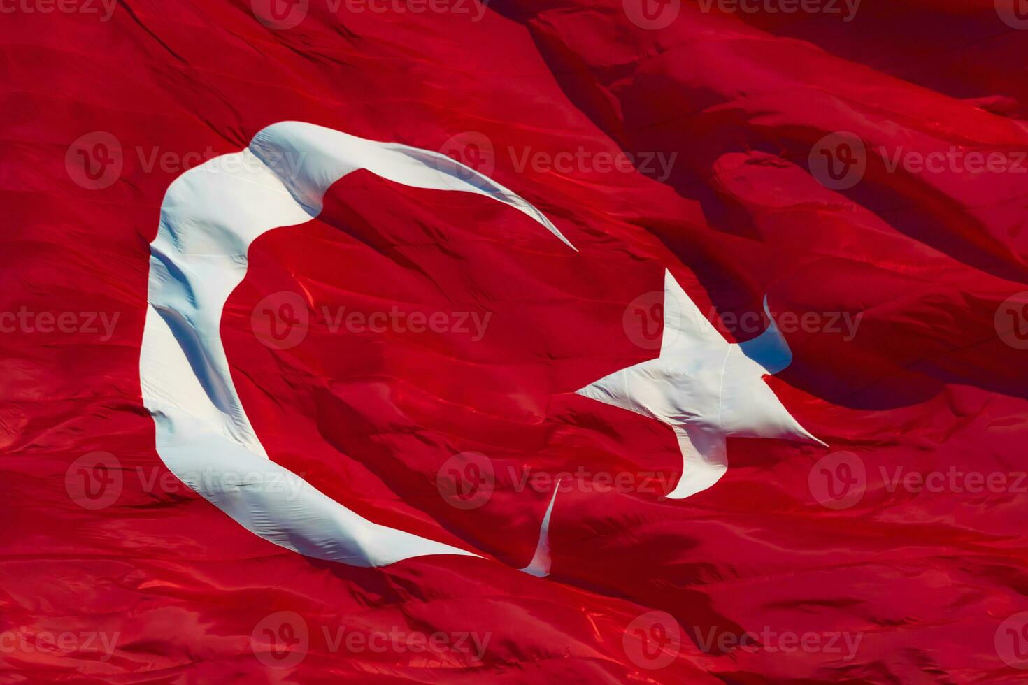 Turkish flag. Waving Turkish flag in full frame view. photo