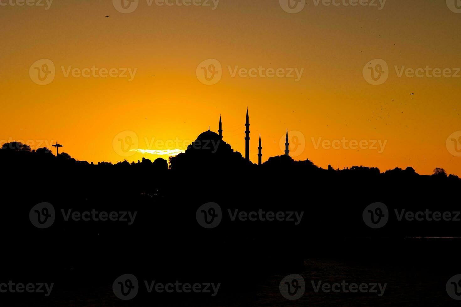Islamic concept photo. Suleymaniye Mosque at sunset. photo