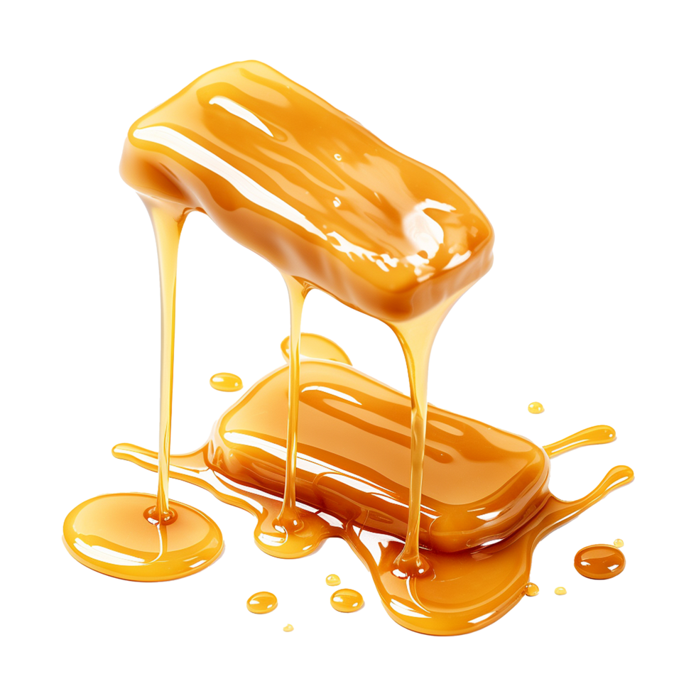 AI generated Caramel candies isolated on transparent background png
