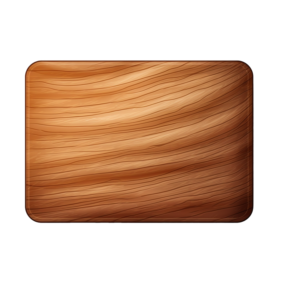 AI generated Rectangle button with wooden texture png isolated on transparent background