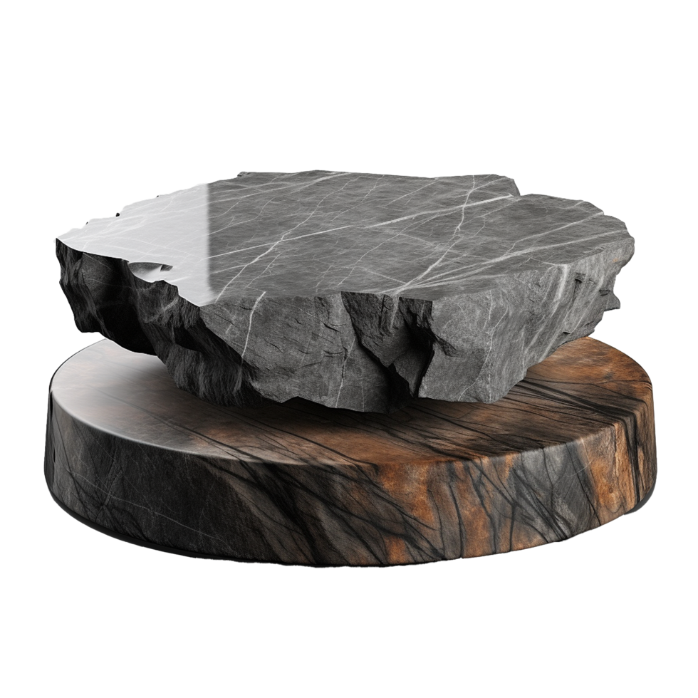 AI generated Rock stone podium png isolated on transparent background