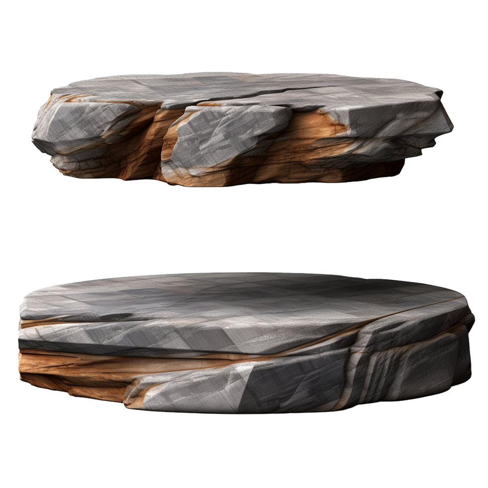 AI generated Rock stone podium png isolated on transparent background