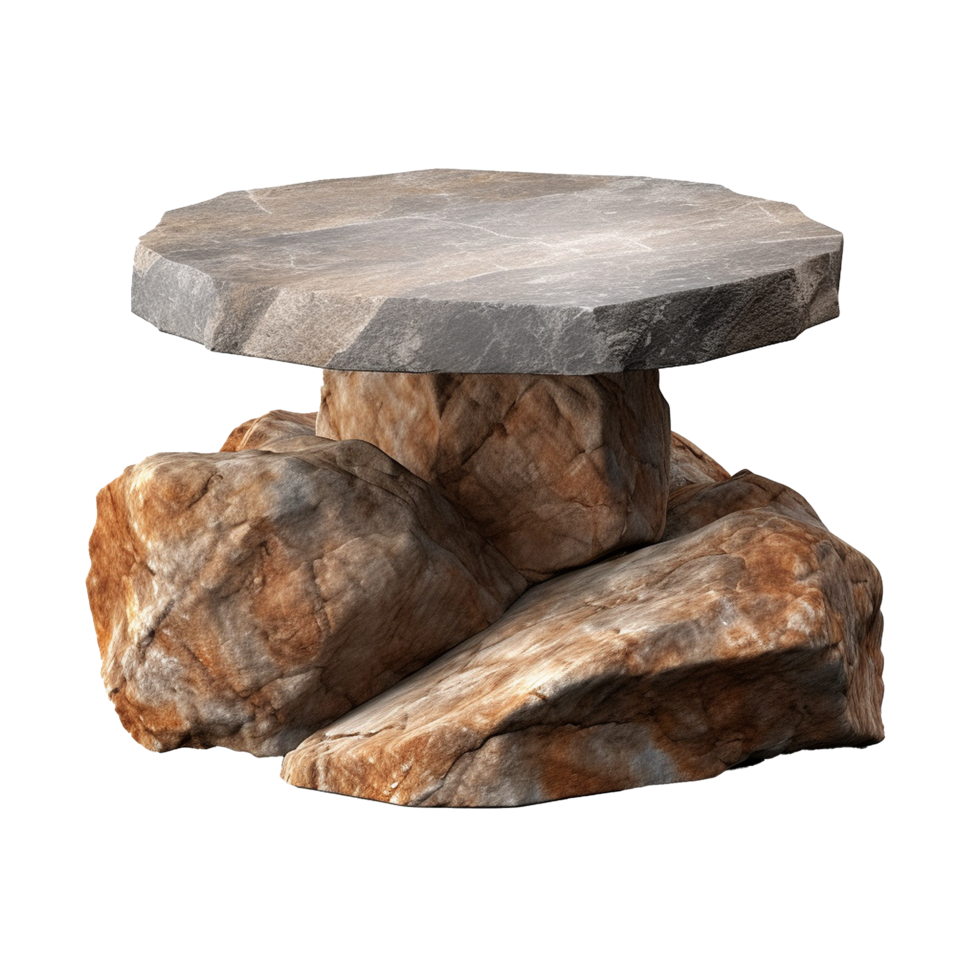AI generated Rock stone podium png isolated on transparent background