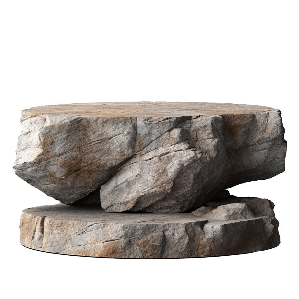 AI generated Rock stone podium png isolated on transparent background