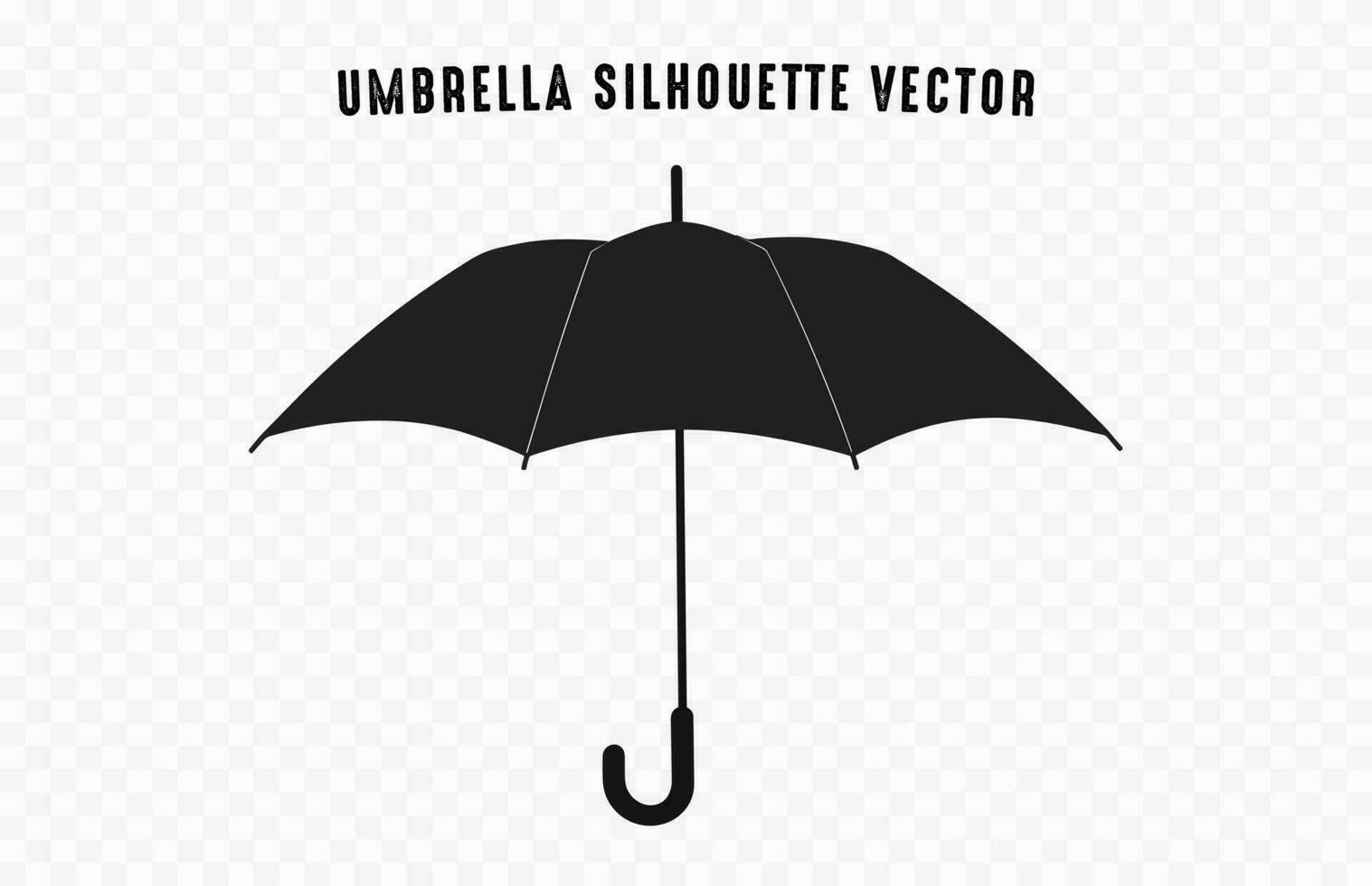 An Umbrella vector black Silhouette isolated on a white background