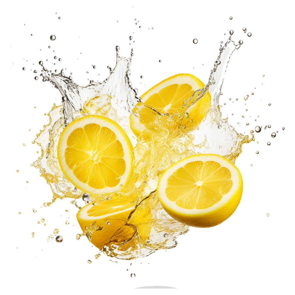 AI generated Fruity lemon juice isolated on transparent background png