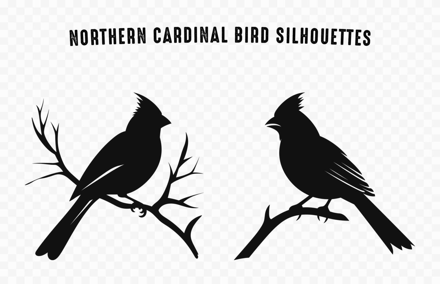 Northern Cardinal Bird Silhouettes Vector free