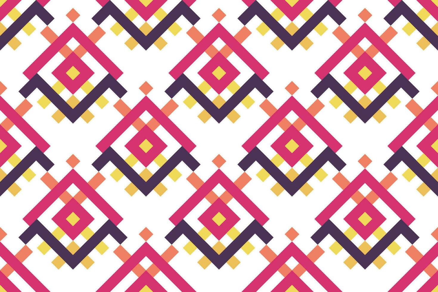 geometric seamless pattern. Abstract graphic background with squares, lines, grid. Simple geo texture. Ethnic style ornament. Repeat vintage design for decor, print vector