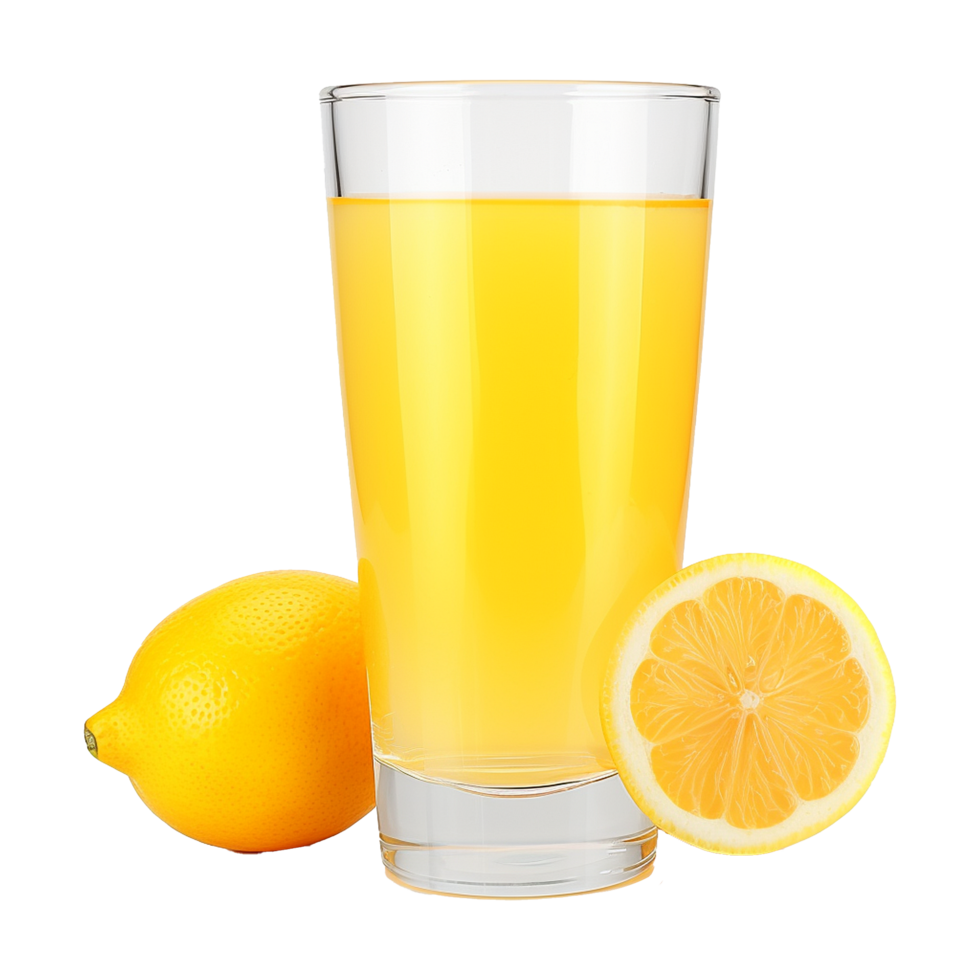 AI generated Fruity lemon juice isolated on transparent background png