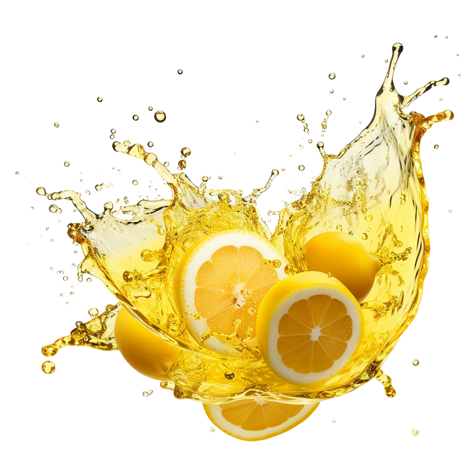 AI generated Fruity lemon juice isolated on transparent background png
