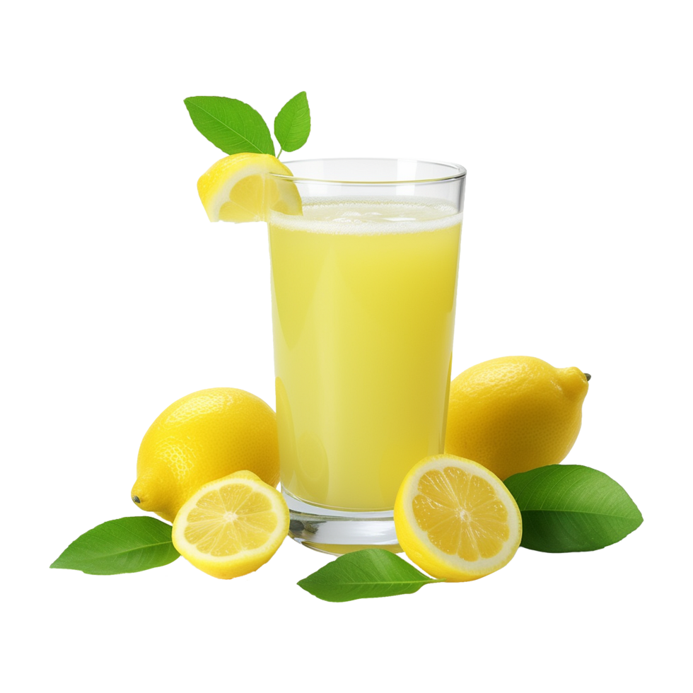 AI generated Fruity lemon juice isolated on transparent background png