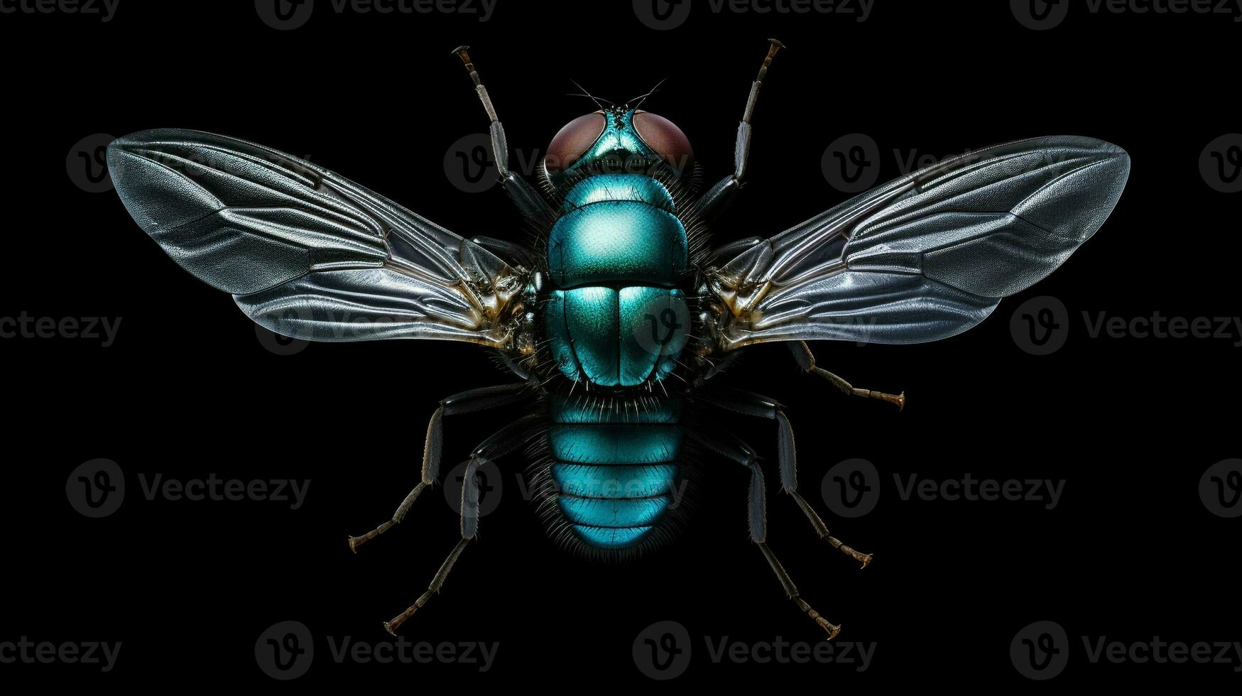 AI generated Photo of Bluebottle Fly isolated on white background. Generative AI