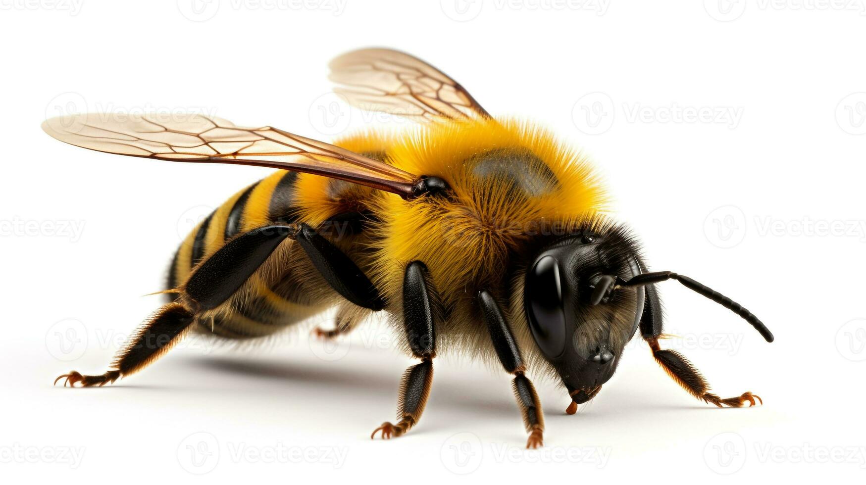 AI generated Photo of Bumblebee isolated on white background. Generative AI