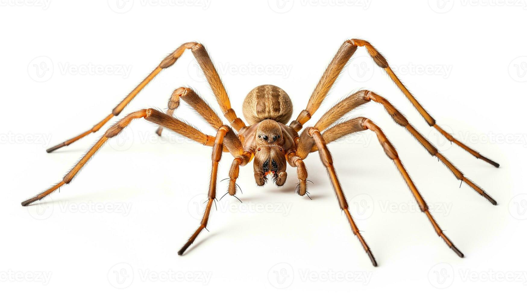 AI generated Photo of Brown Recluse Spider isolated on white background. Generative AI