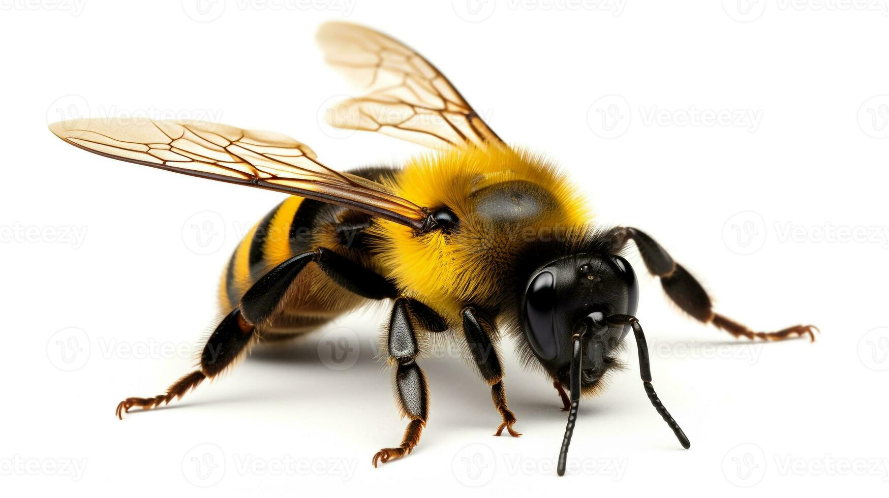AI generated Photo of Bumblebee isolated on white background. Generative AI