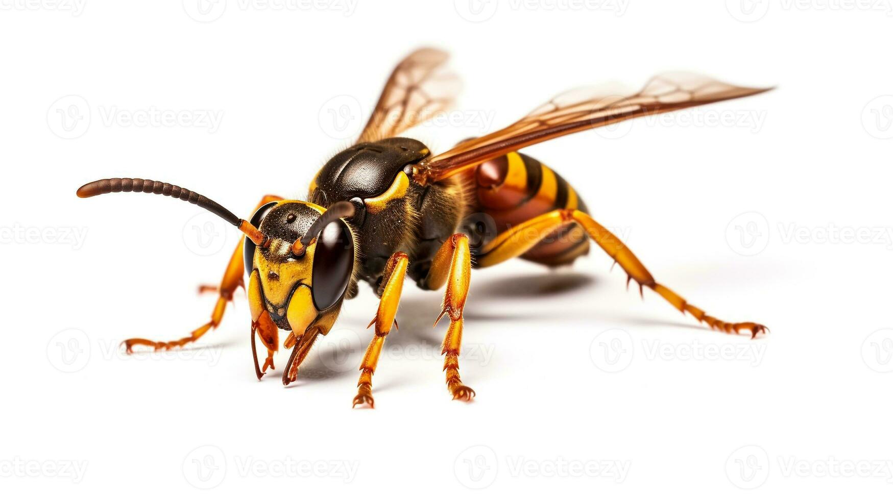 AI generated Photo of Hornet Moth isolated on white background. Generative AI