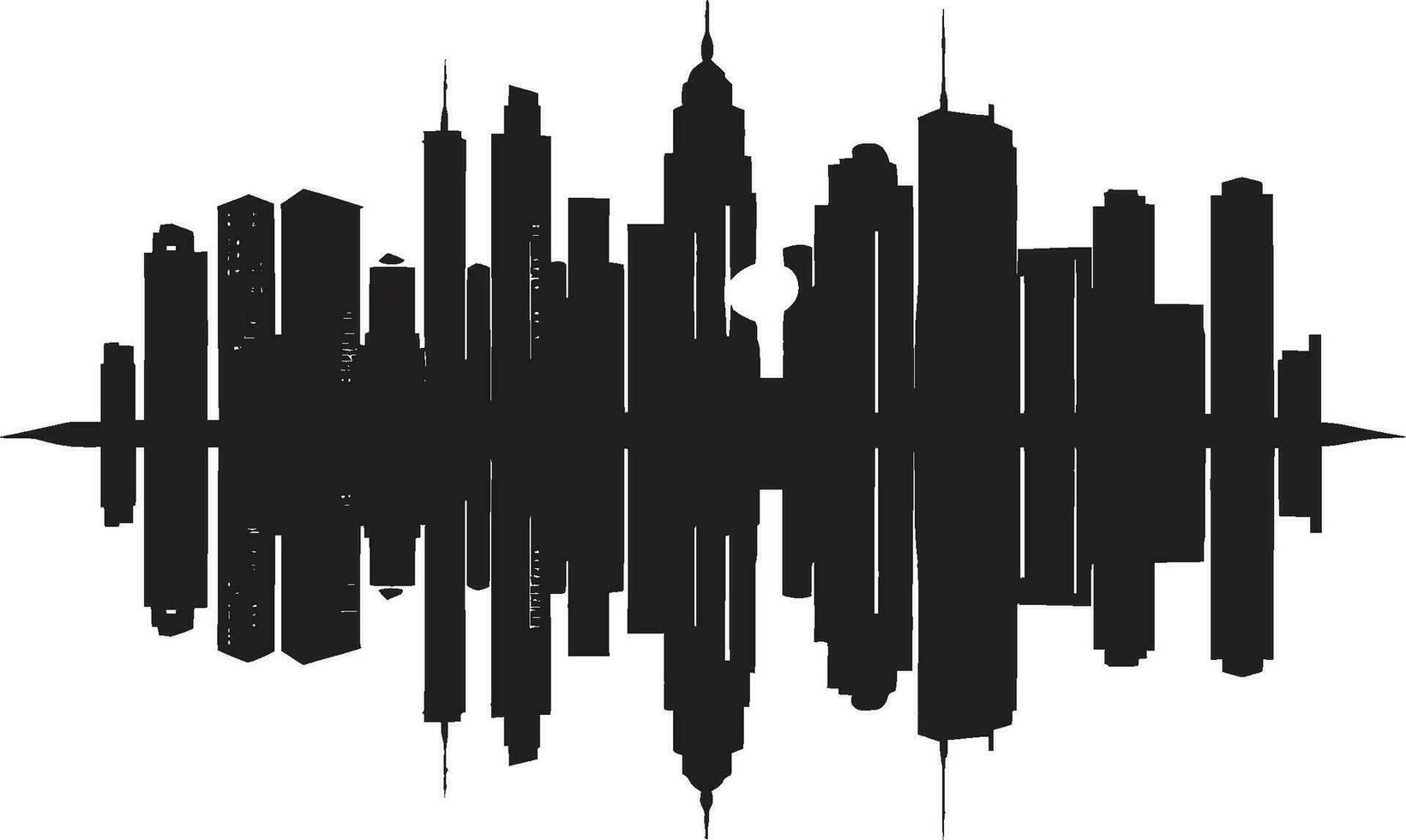 Urban Multifloor Silhouette Cityscape Vector Logo Design Cityline Skyscraper Outline Multifloor Vector Logo Icon