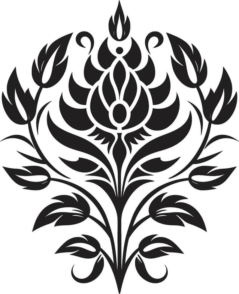 Traditional Patterns Ethnic Floral Vector Icon Indigenous Blooms Ethnic Floral Emblem Design