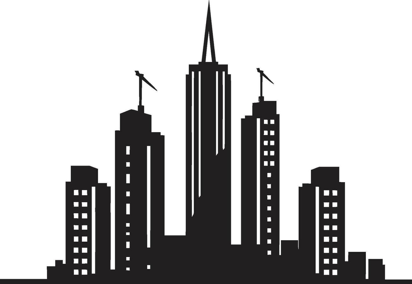 céntrico rascacielos impresión paisaje urbano multipiso vector logo ciudad torre Plano multipiso edificio en vector icono diseño