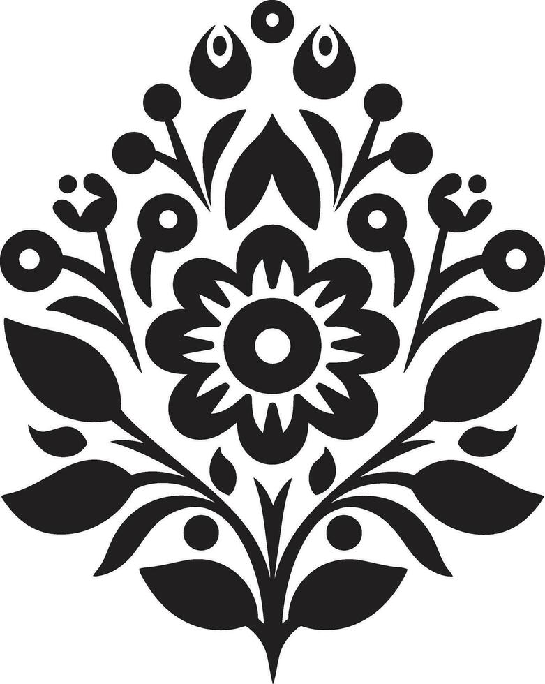 Cultural Essence Ethnic Floral Emblem Icon Indigenous Threads Decorative Ethnic Floral Logo vector