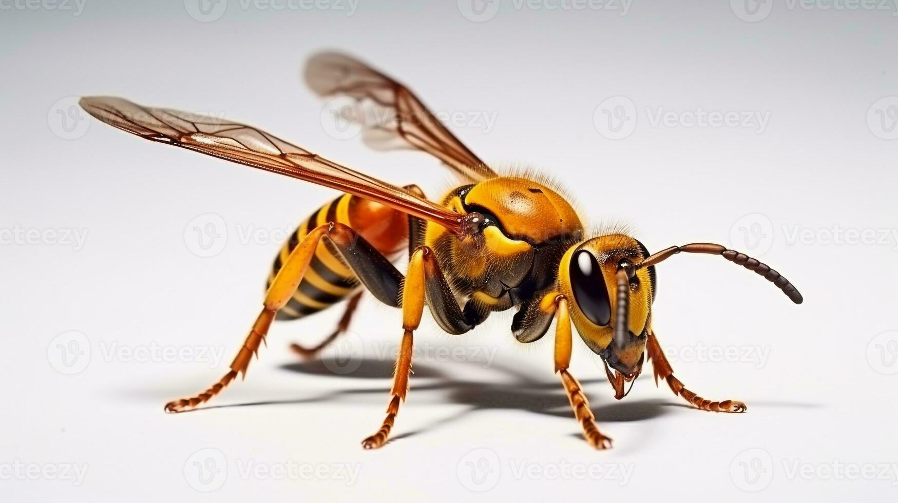 AI generated Photo of Hornet Moth isolated on white background. Generative AI