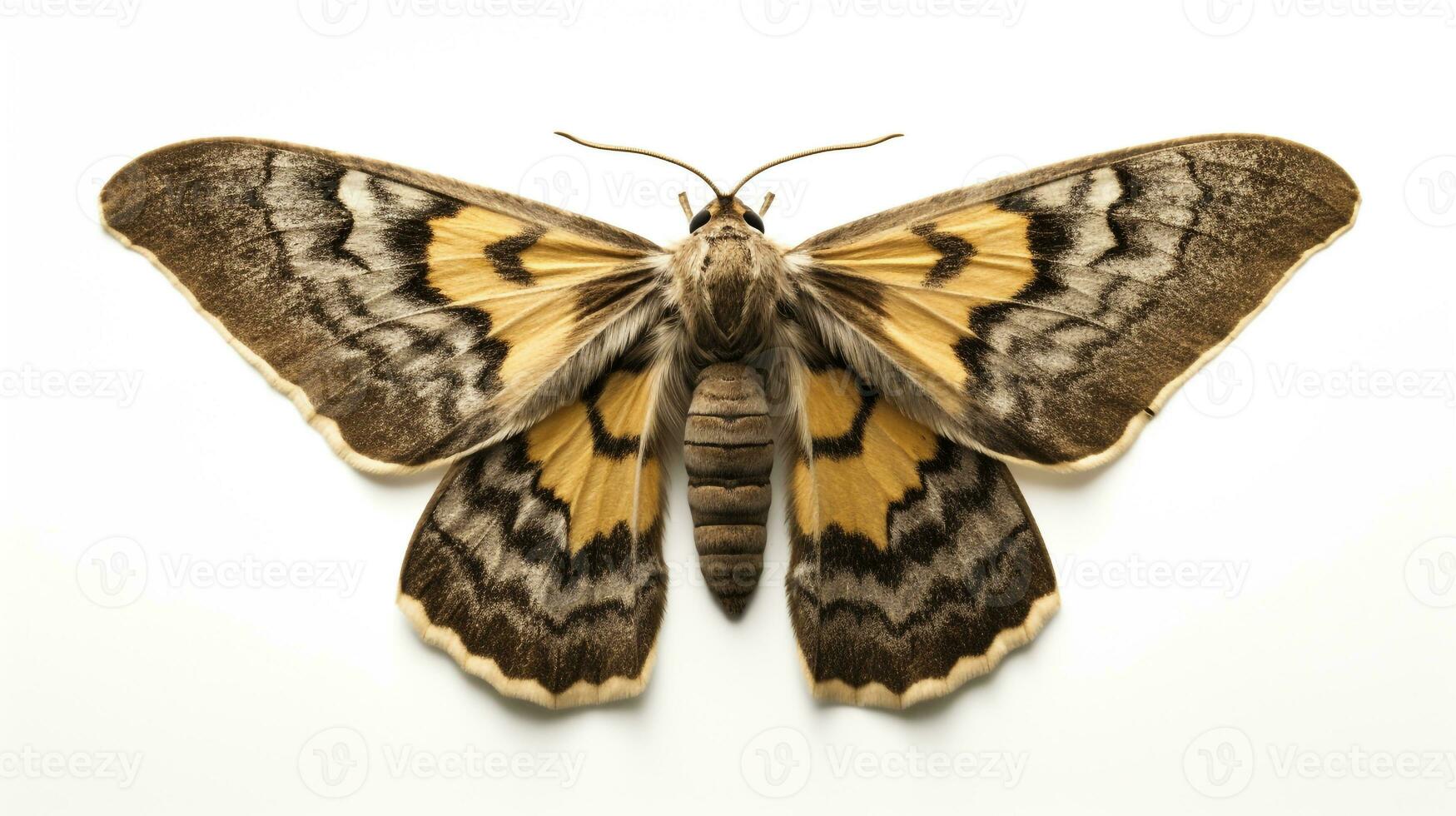 AI generated Photo of Oakworm Moth isolated on white background. Generative AI