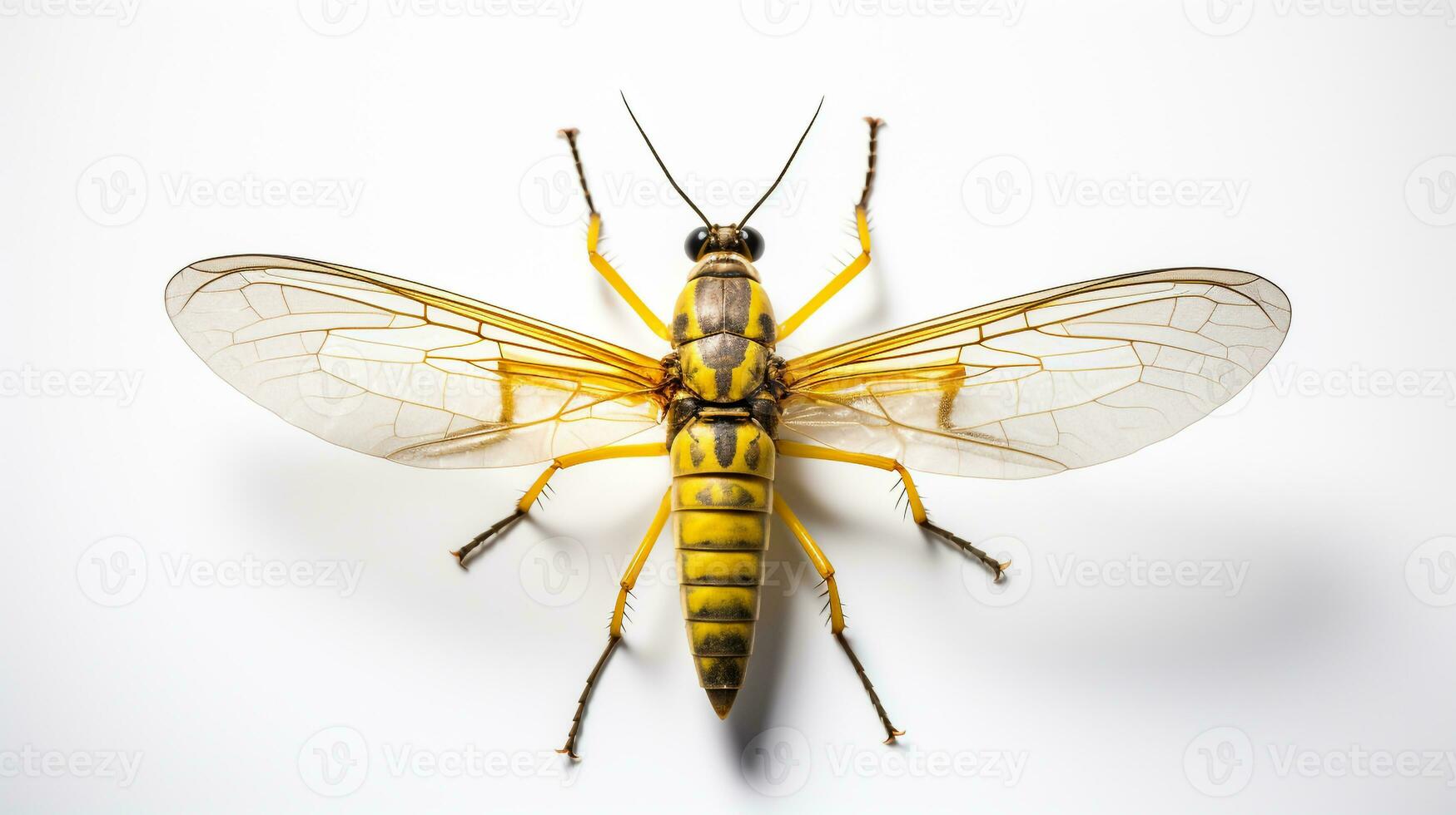 AI generated Photo of Scorpion Fly isolated on white background. Generative AI