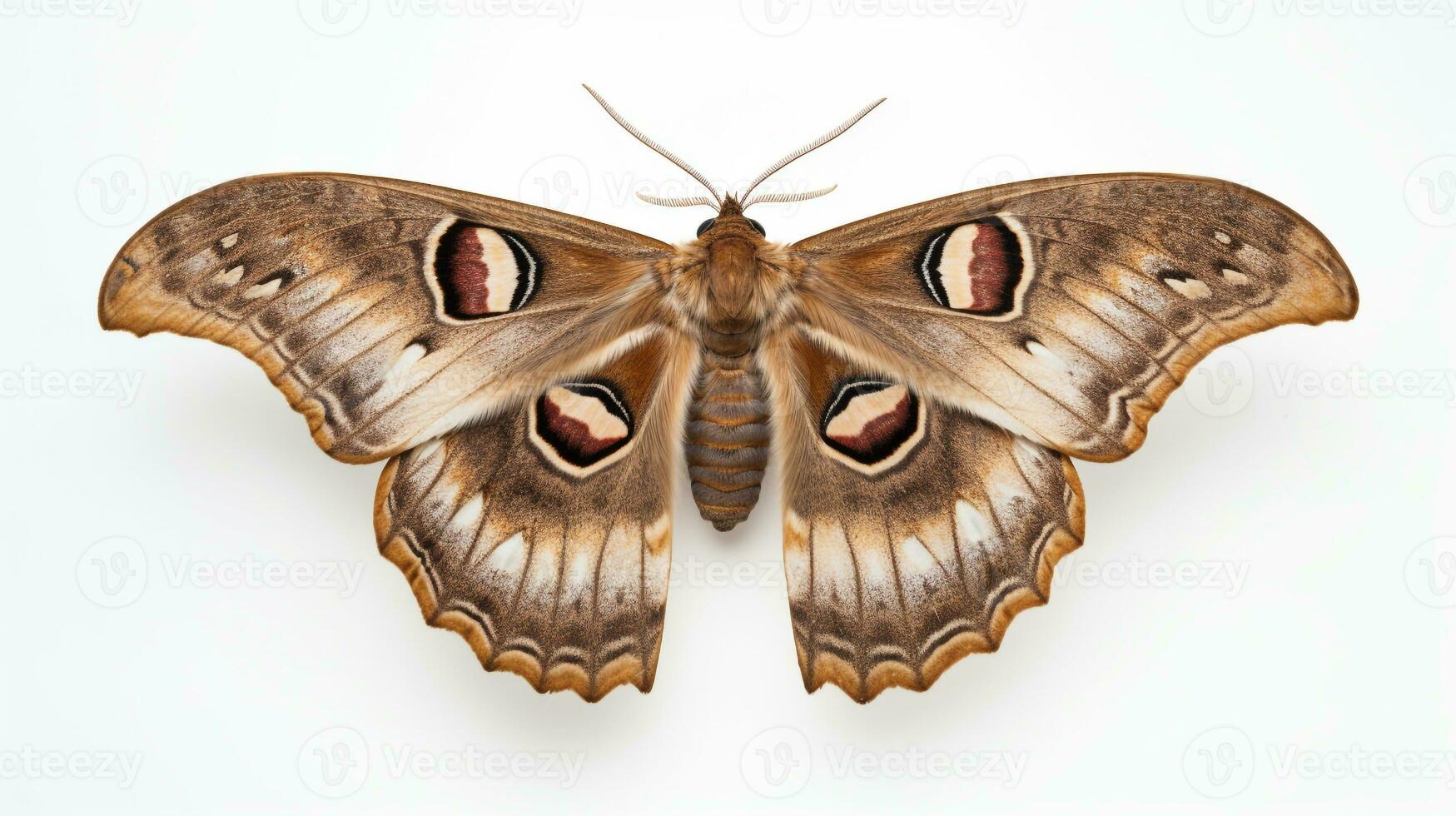 AI generated Photo of Moth isolated on white background. Generative AI