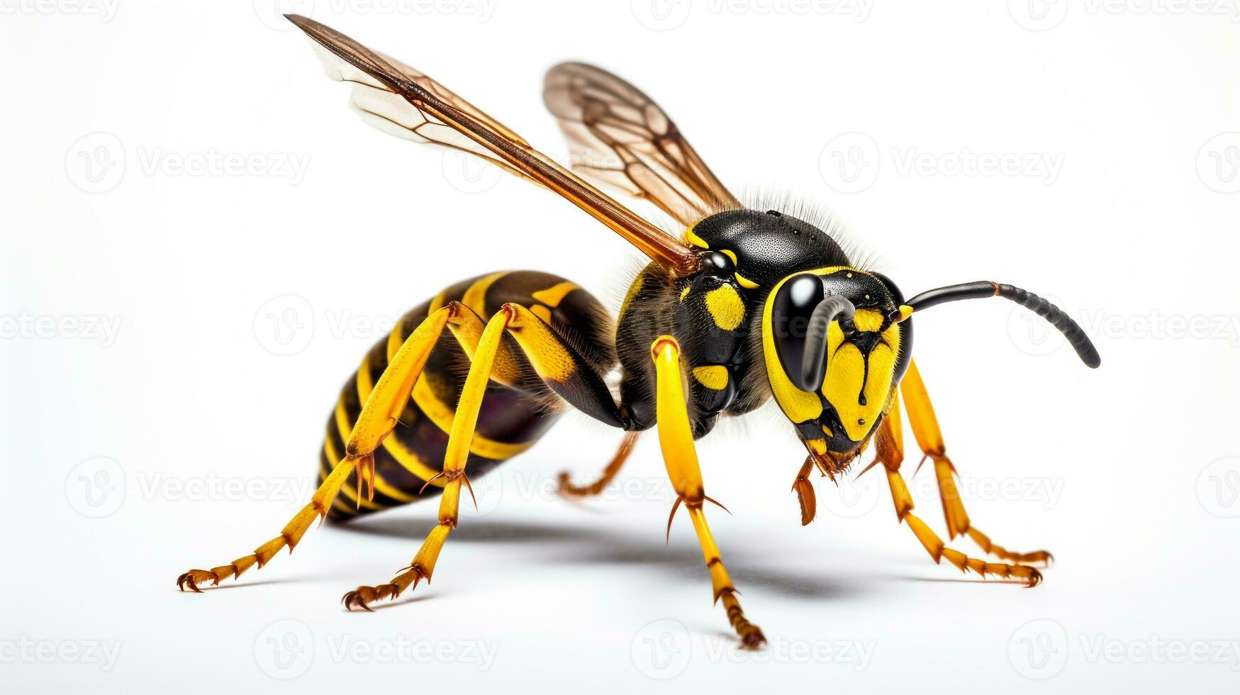 AI generated Photo of Wasp isolated on white background. Generative AI