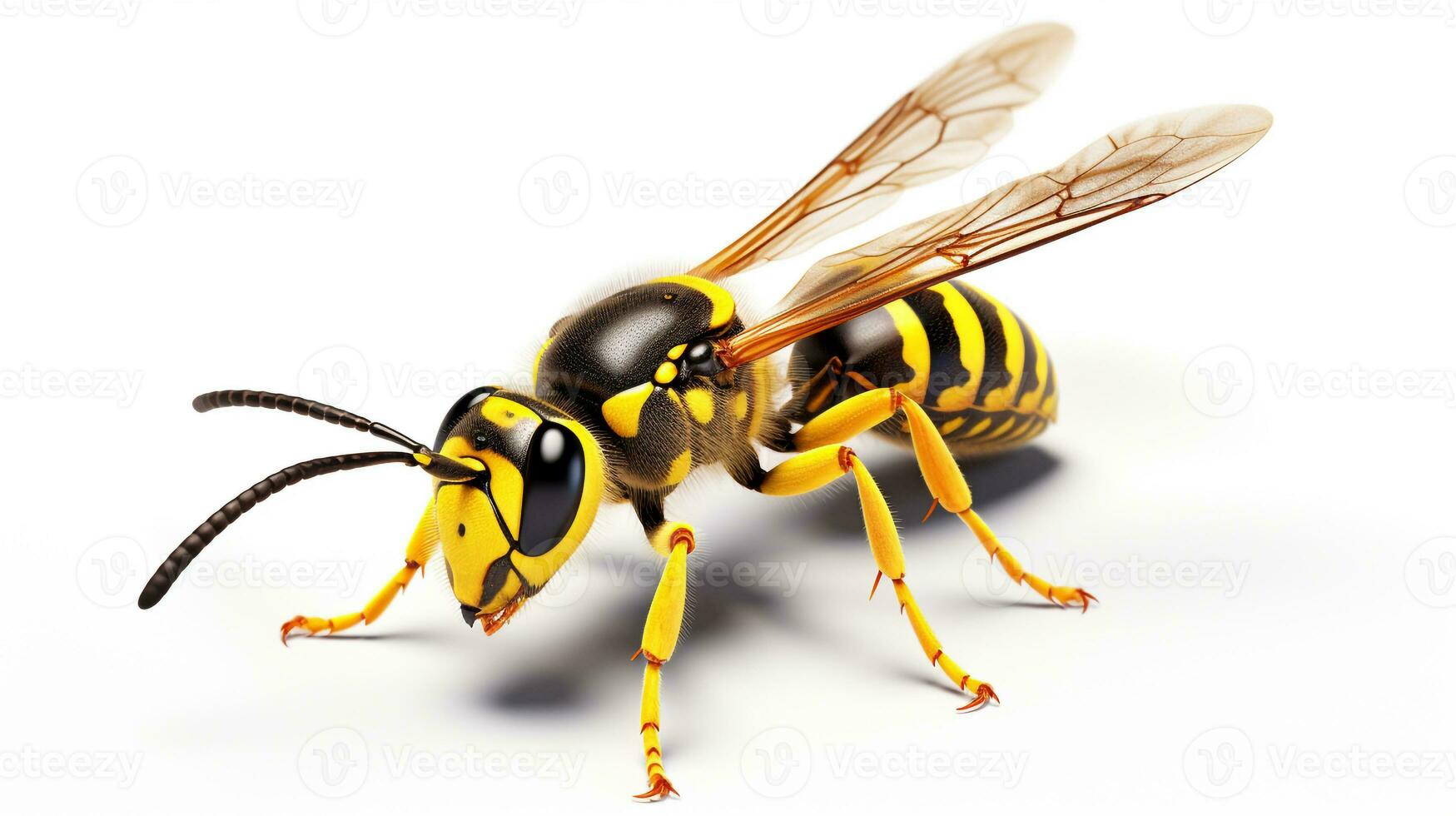 AI generated Photo of Wasp isolated on white background. Generative AI