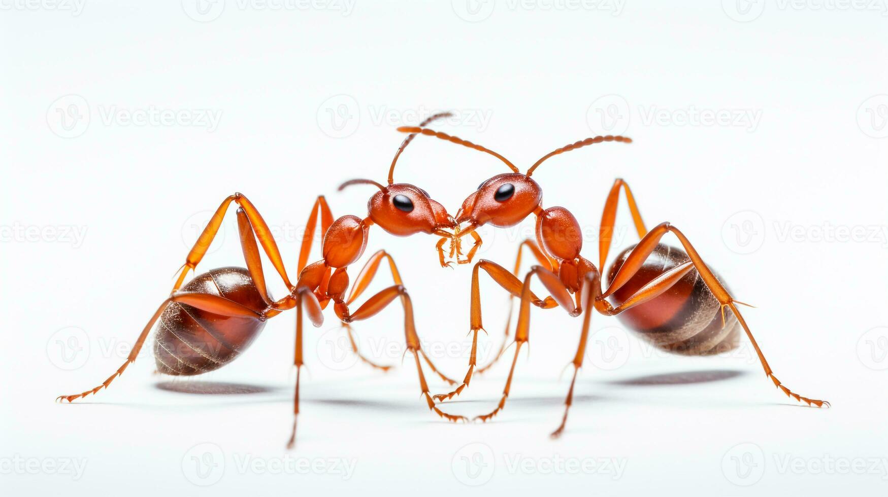 AI generated Photo of Red Imported Fire Ant isolated on white background. Generative AI