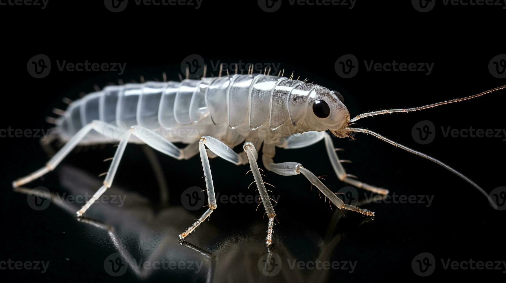 AI generated Photo of Silverfish isolated on white background. Generative AI