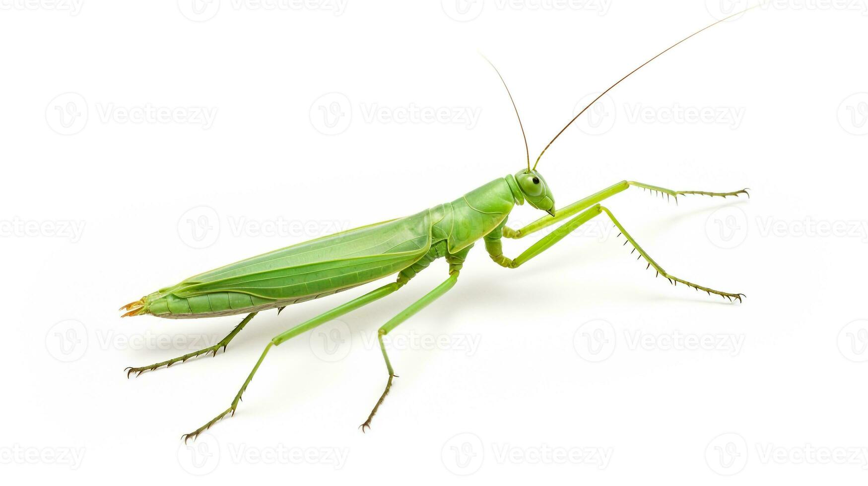 AI generated Photo of Stick Insect isolated on white background. Generative AI