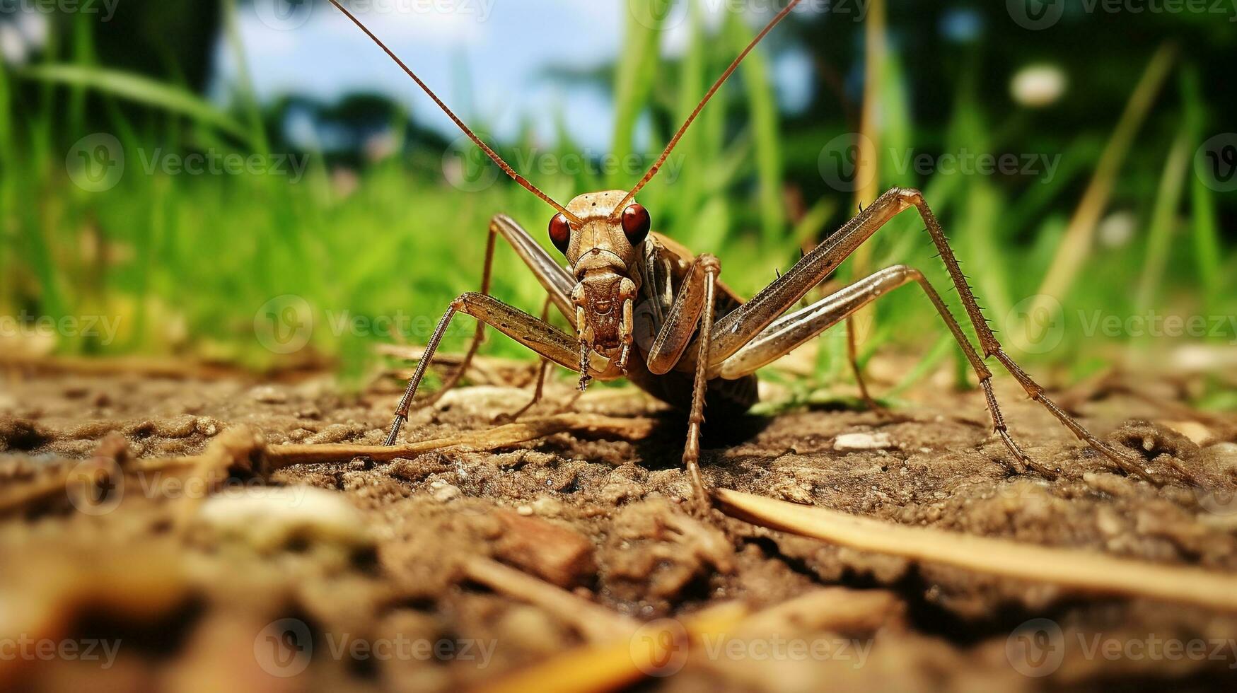 AI generated Photo of Stick Insect on a ground. Generative AI