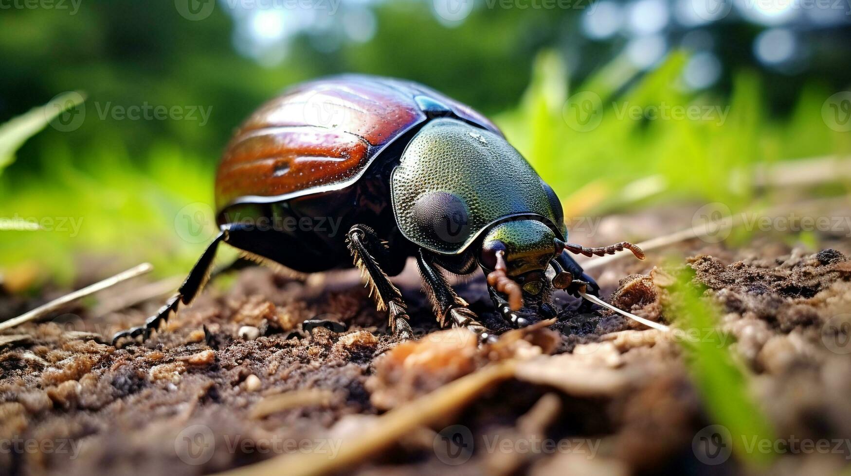 AI generated Photo of June Bug on a ground. Generative AI