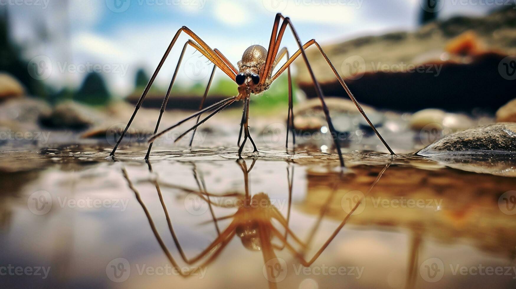 AI generated Photo of Water Strider on a ground. Generative AI