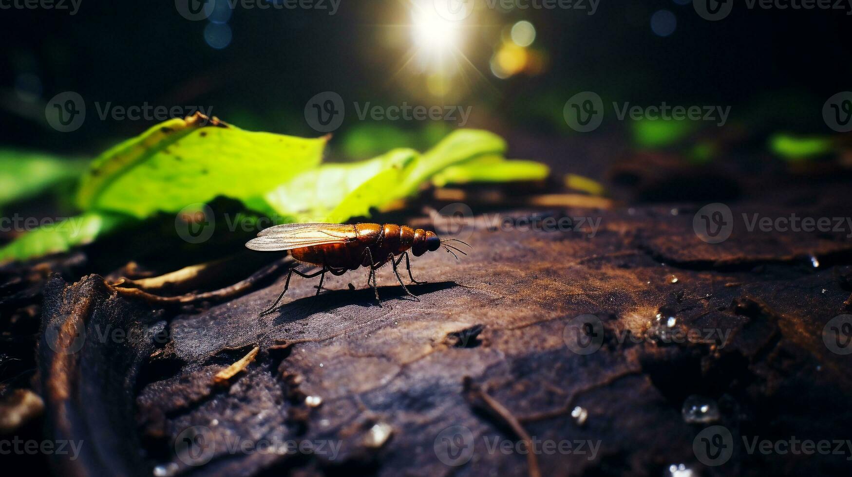 AI generated Photo of Firefly on a ground. Generative AI