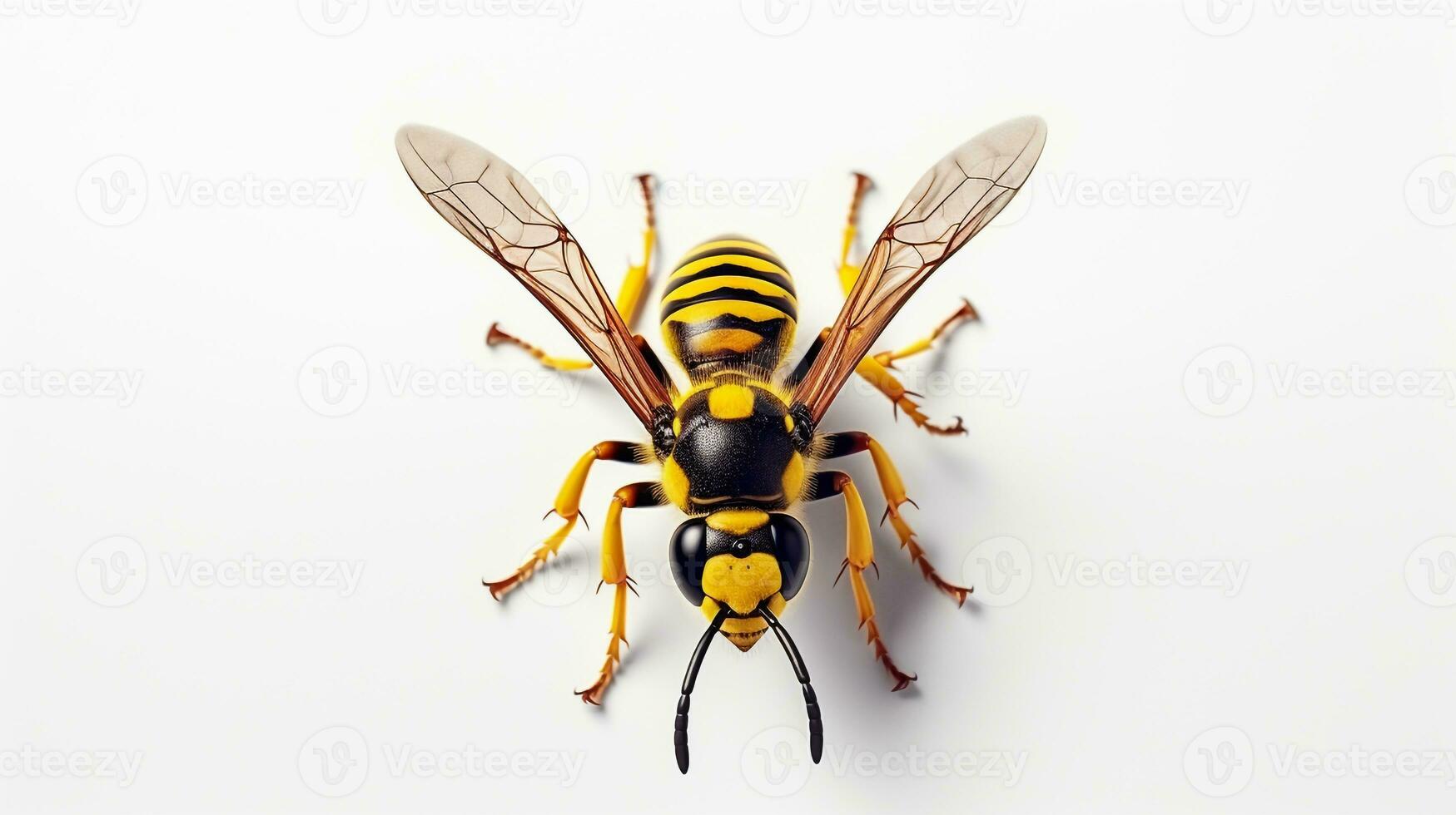 AI generated Photo of Wasp isolated on white background. Generative AI