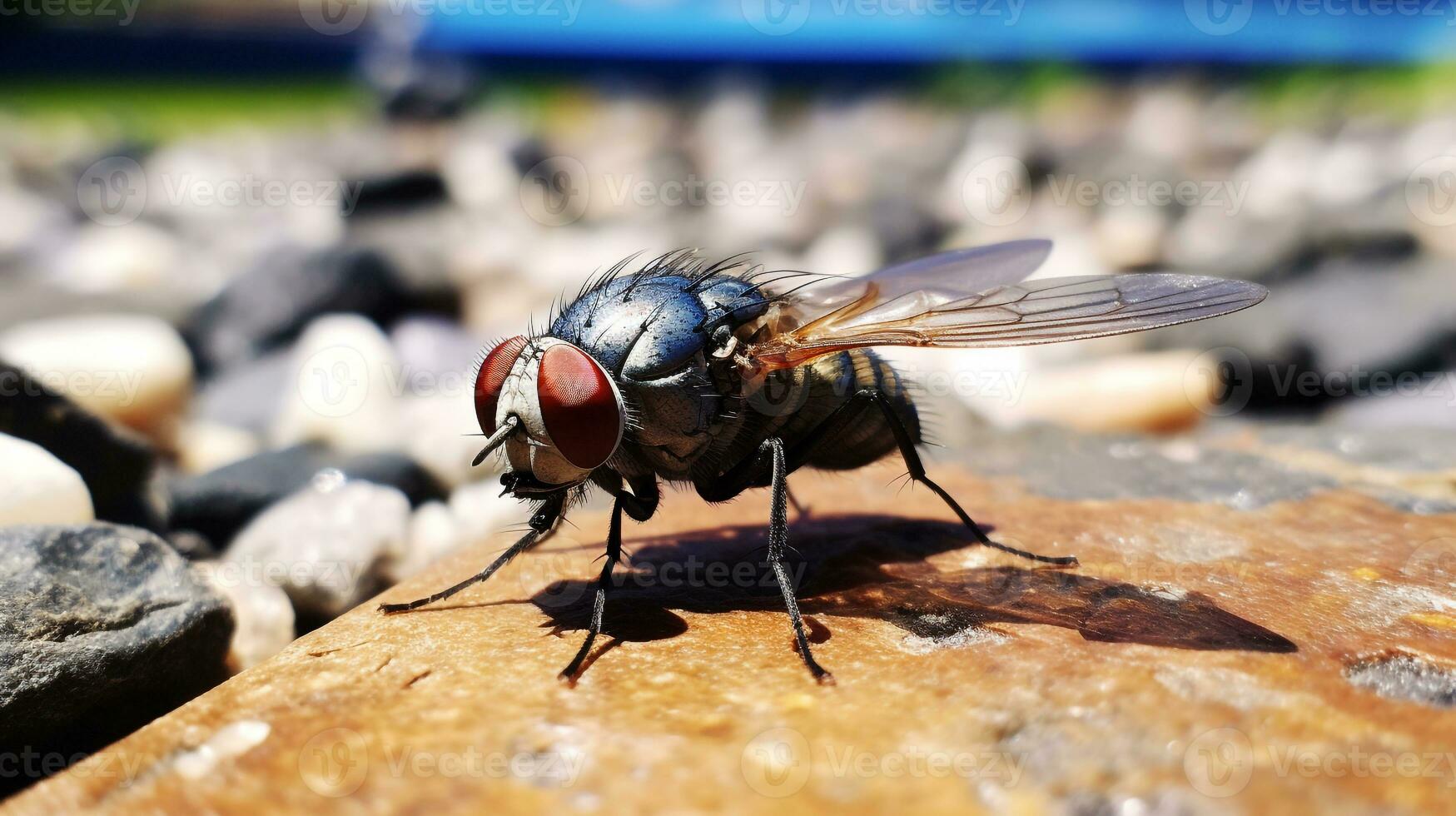 AI generated Photo of Fly on a ground. Generative AI