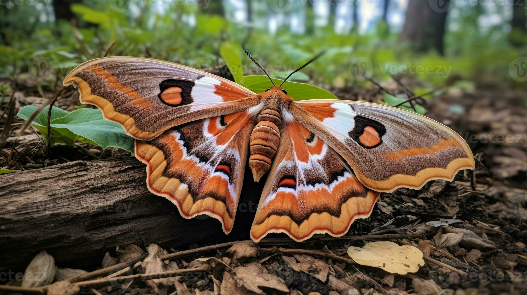 AI generated Photo of Atlas Moth on a ground. Generative AI